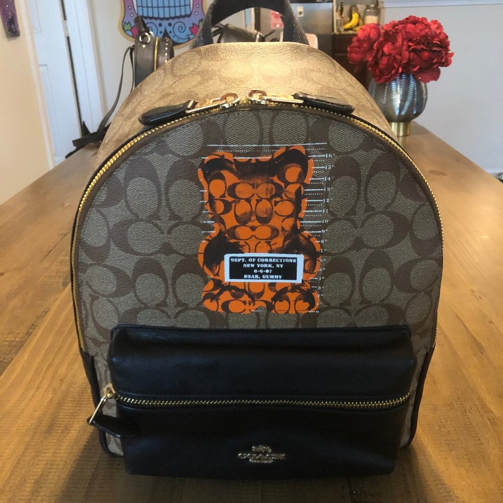 Coach Backpack Special Edition Gummy Bear in Brown , Black , Gold and Orange